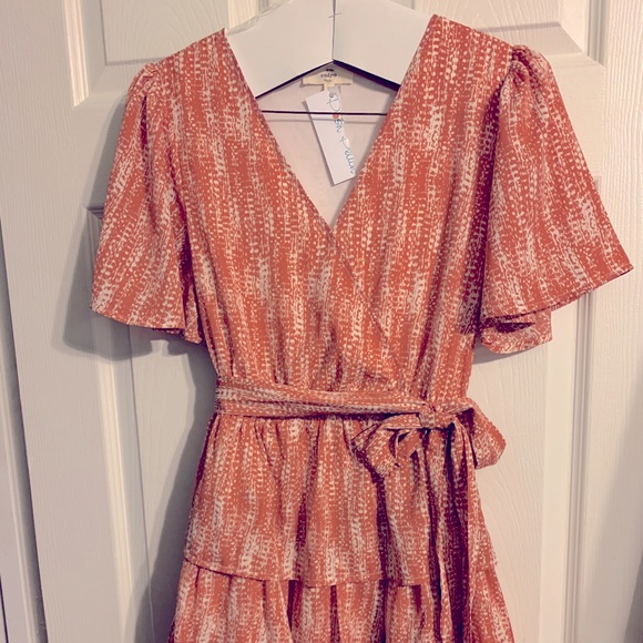 Boutique Ruffle minidress in SM dark peach - Picture 1 of 3